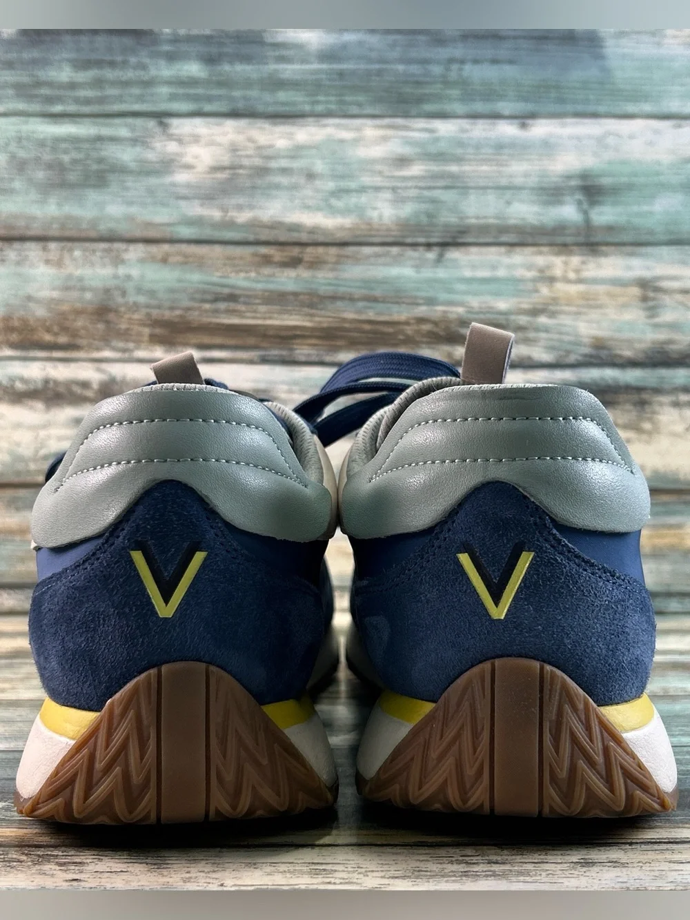 VIONIC Monarch Sneakers 9M Casual Retro Athletic Shoes Wedge Lace Up Blue Suede
